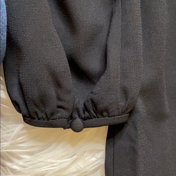 Loft Petites Black Dress, Sheer at Neck w/ ruffle - Picture 10 of 12